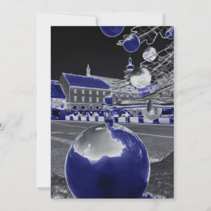 Tarjeta Festiva Navidades de azul