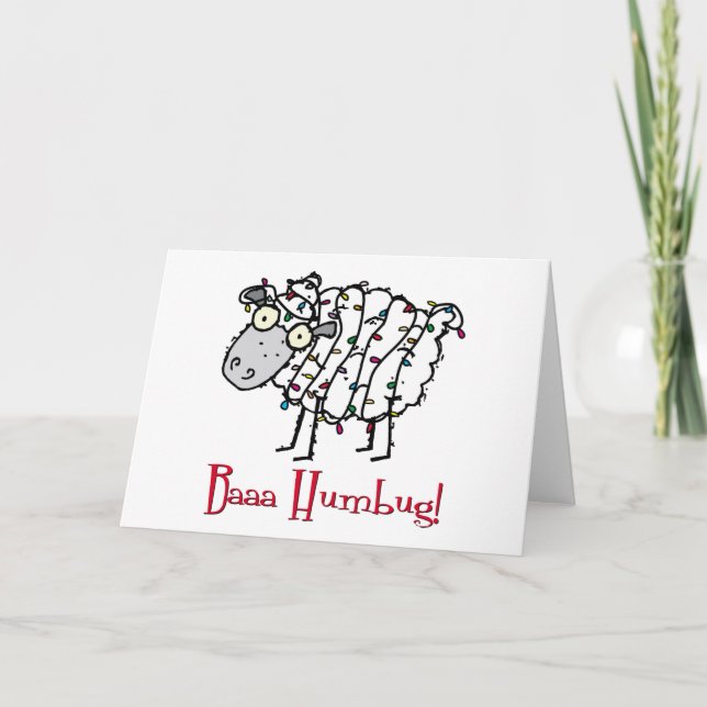 Tarjeta Festiva Navidades de Baaa Humbug (Anverso)
