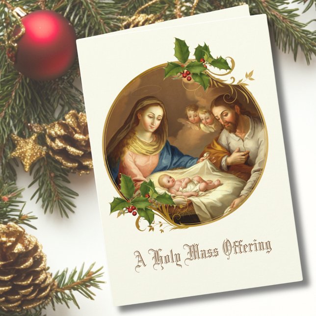 Tarjeta Festiva Navidades de Baby Jesus Manger ofrecen conmemoraci (Subido por el creador)