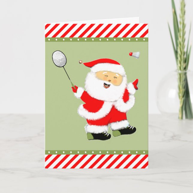 Tarjeta Festiva Navidades de Badminton (Anverso)