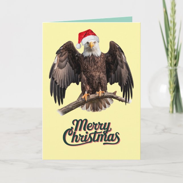 Tarjeta Festiva Navidades de Bald Eagle (Anverso)