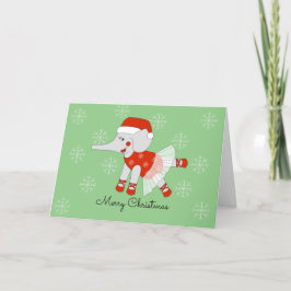 Tarjeta Festiva Navidades de Ballerina Elephant Snowflakes