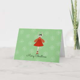 Tarjeta Festiva Navidades de Ballerina Fairy Snowflakes