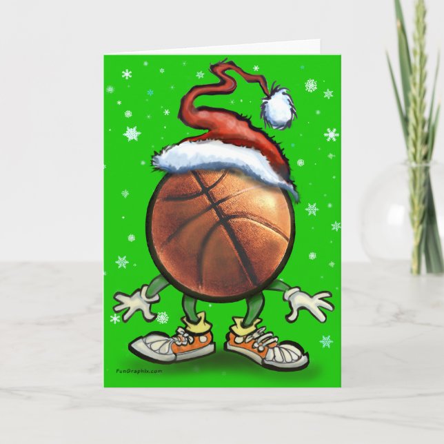 Tarjeta Festiva Navidades de baloncesto (Anverso)