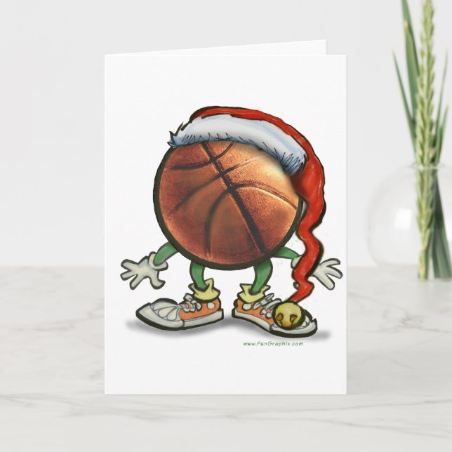 Tarjeta Festiva Navidades de baloncesto (Anverso)