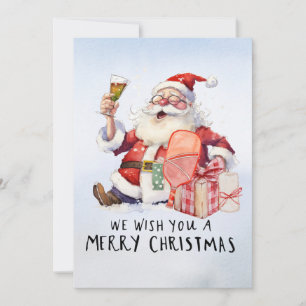 Tarjeta Festiva Navidades de baloncesto con la temática de Santa C