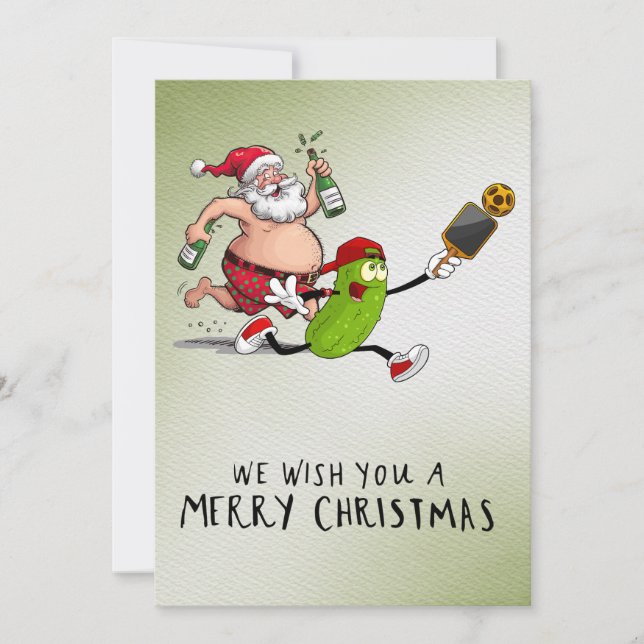 Tarjeta Festiva Navidades de baloncesto con la temática de Santa C (Anverso)