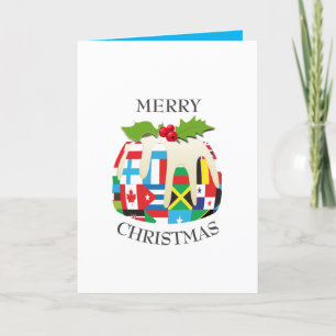 TARJETA FESTIVA NAVIDADES DE BANDERAS MUNDIALES