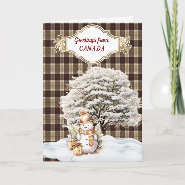 Tarjeta Festiva Navidades de Bannockbane Tartan (Anverso)