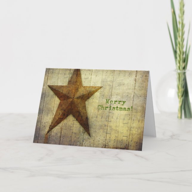 Tarjeta Festiva Navidades de Barn Star (Anverso)