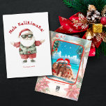 Tarjeta Festiva Navidades de Beach Hawaii Mele Kalikimaka Foto<br><div class="desc">Fun Hawaii Navidades de la playa tarjeta de vacaciones con fotografía,  con el texto "Mele Kalikimaka"</div>