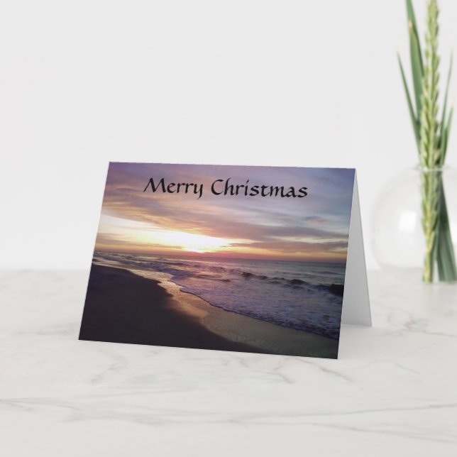 TARJETA FESTIVA NAVIDADES DE BEACH SUNRISE REETING (Anverso)