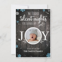 Tarjeta Festiva Navidades de bebé rústicos