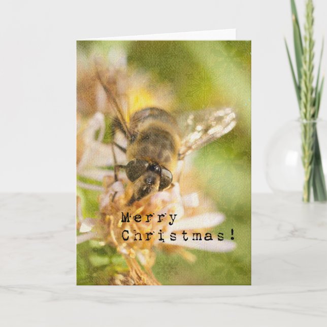 Tarjeta Festiva Navidades de Bee Merry 2, Honey Bee (Anverso)