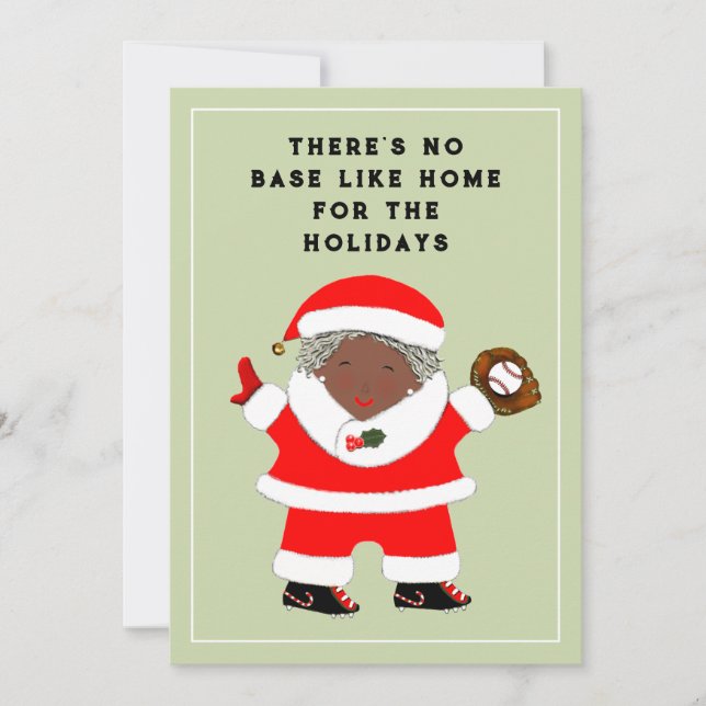 Tarjeta Festiva Navidades de béisbol (Anverso)