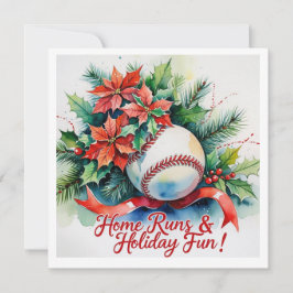 Tarjeta Festiva Navidades de béisbol