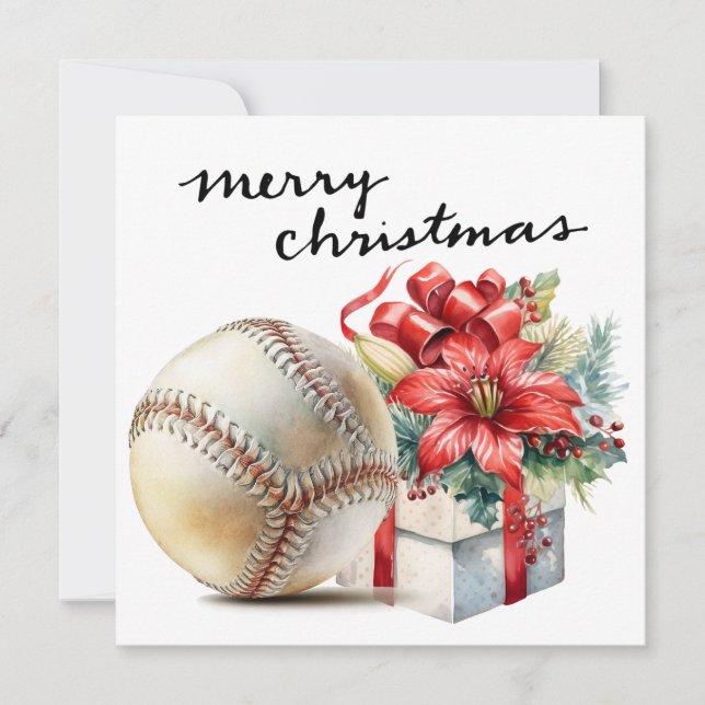 Tarjeta Festiva Navidades de béisbol (Anverso)
