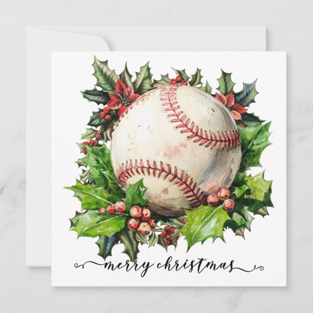 Tarjeta Festiva Navidades de béisbol (Anverso)