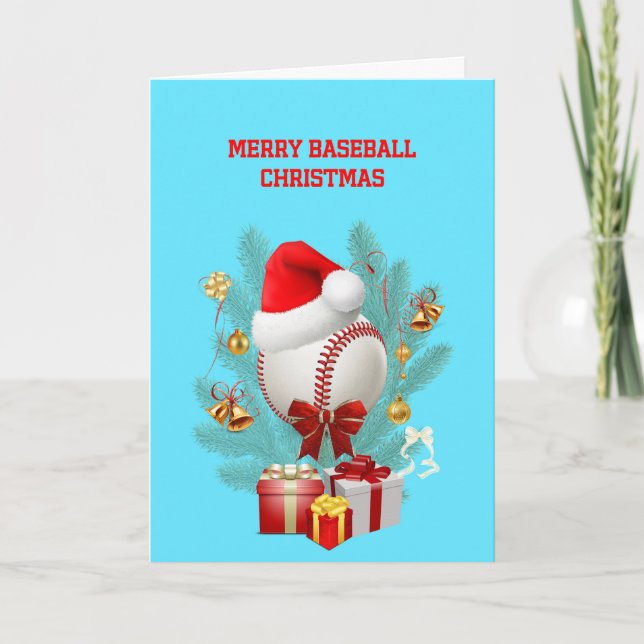 Tarjeta Festiva Navidades de béisbol (Anverso)