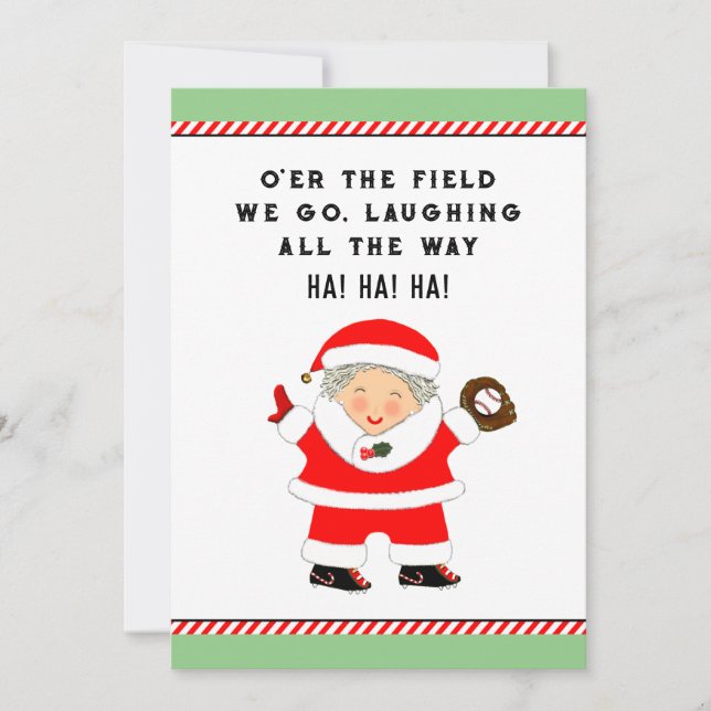 Tarjeta Festiva Navidades de béisbol (Anverso)