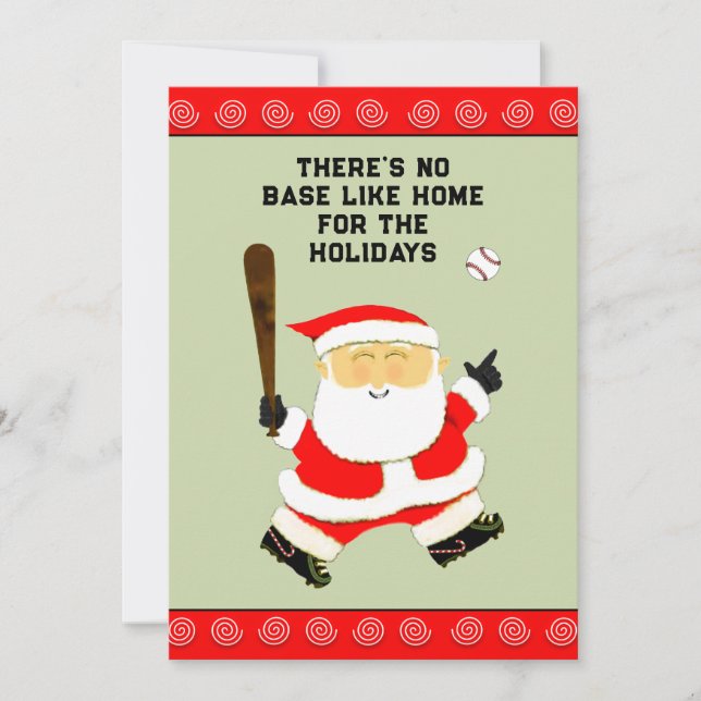 Tarjeta Festiva Navidades de béisbol (Anverso)