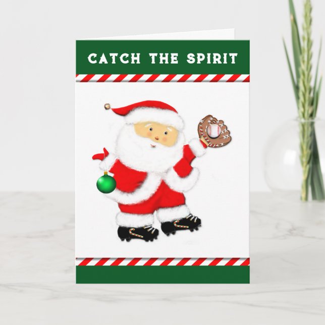 Tarjeta Festiva Navidades de béisbol (Anverso)