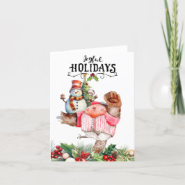 Tarjeta Festiva Navidades de béisbol