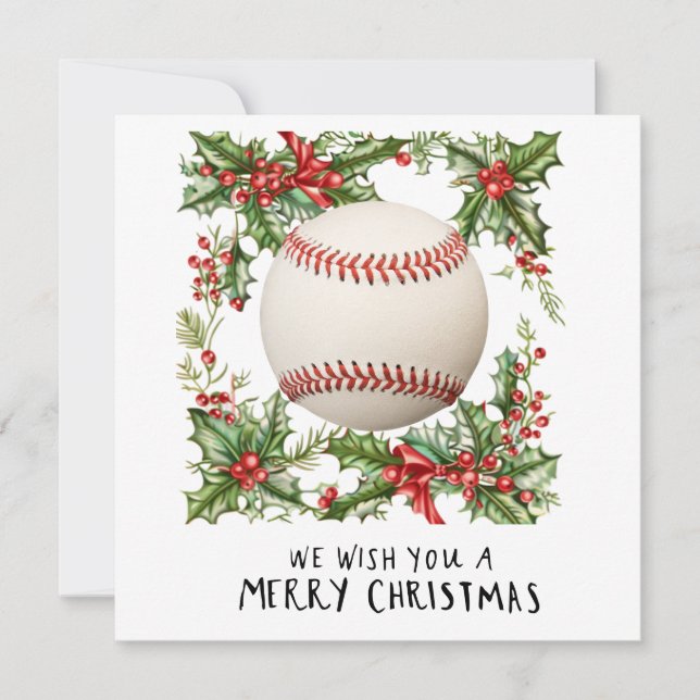 Tarjeta Festiva Navidades de béisbol (Anverso)