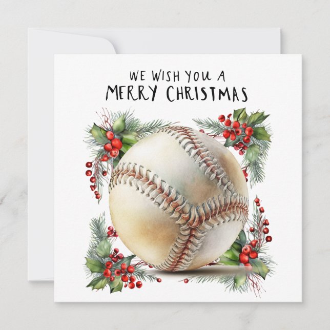 Tarjeta Festiva Navidades de béisbol (Anverso)
