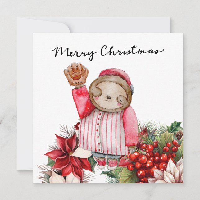 Tarjeta Festiva Navidades de béisbol (Anverso)