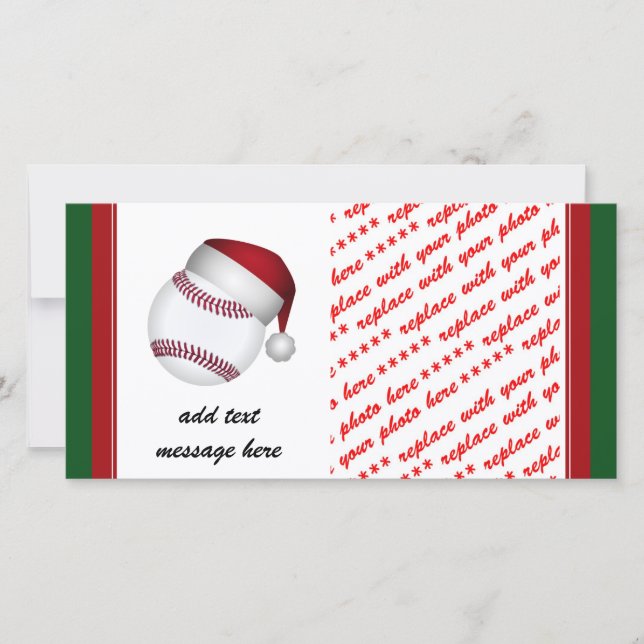 Tarjeta Festiva Navidades de béisbol (Anverso)