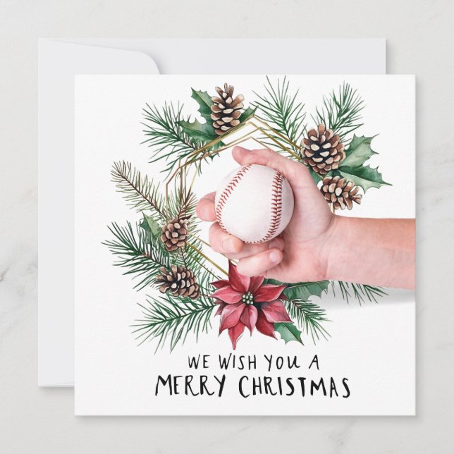 Tarjeta Festiva Navidades de béisbol (Anverso)