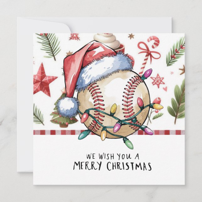 Tarjeta Festiva Navidades de béisbol (Anverso)