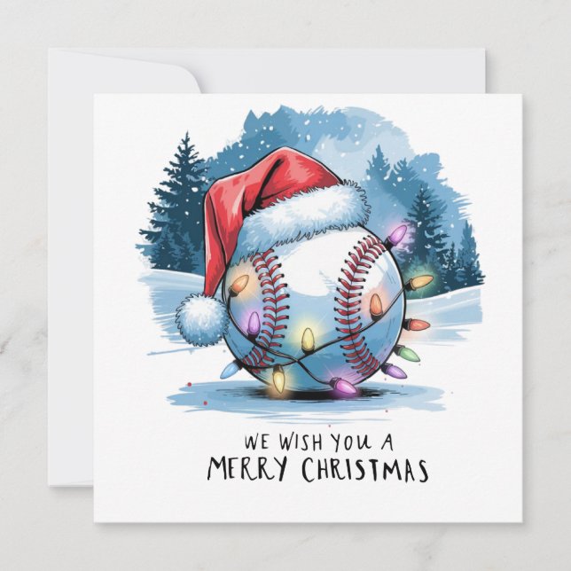 Tarjeta Festiva Navidades de béisbol (Anverso)