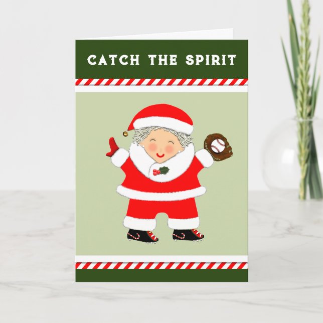 Tarjeta Festiva Navidades de béisbol (Anverso)