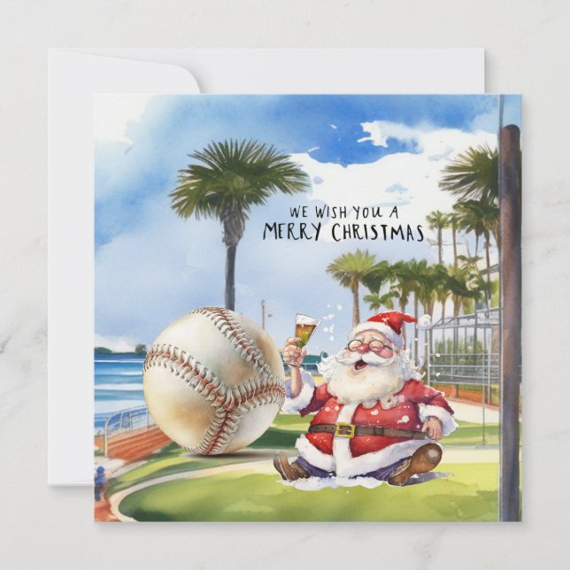 Tarjeta Festiva Navidades de béisbol (Anverso)