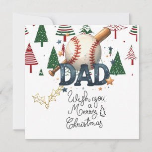 Tarjeta Festiva Navidades de béisbol con regalos y pelotas