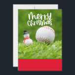 Tarjeta Festiva Navidades de béisbol con Snowman<br><div class="desc">Navidades de béisbol con regalos de tarjetas de vacaciones de Snowman para entrenador,  instructor,  profesor,  amigos,  mamá,  papá,  novia/novio,  compañero de trabajo,  anfitriona,  vecino,  él/ella,  parejas,  abuelos,  jefe,  niños,  mejor amigo,  familia,  suegros,  equipo, </div>