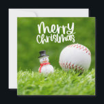 Tarjeta Festiva Navidades de béisbol con Snowman en verde<br><div class="desc">Los navidades son un momento maravilloso para disfrutar del pasatiempo americano, el béisbol. Una de las mejores maneras de celebrar la festividad es pasar el tiempo con un muñeco de nieve, ya sea haciéndolo o jugando con uno. Si tienes suerte, puedes encontrar una tarjeta verde en la nieve. De cualquier...</div>