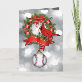Tarjeta Festiva Navidades de Béisbol de Plata, Red Bird