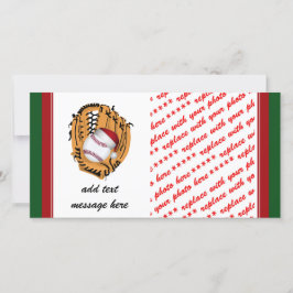 Tarjeta Festiva Navidades de Béisbol Mitt y Ball