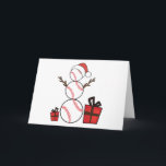 Tarjeta Festiva Navidades De Béisbol Snowman Funny<br><div class="desc">NAVIDADES DE TOP TEE</div>