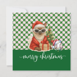 Tarjeta Festiva Navidades de béisbol temáticos para amantes del ga