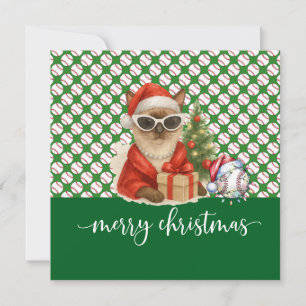 Tarjeta Festiva Navidades de béisbol temáticos para amantes del ga