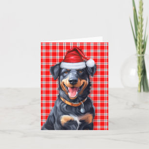 Tarjeta Festiva Navidades de belleza Perro Navidades de Oro Rojo
