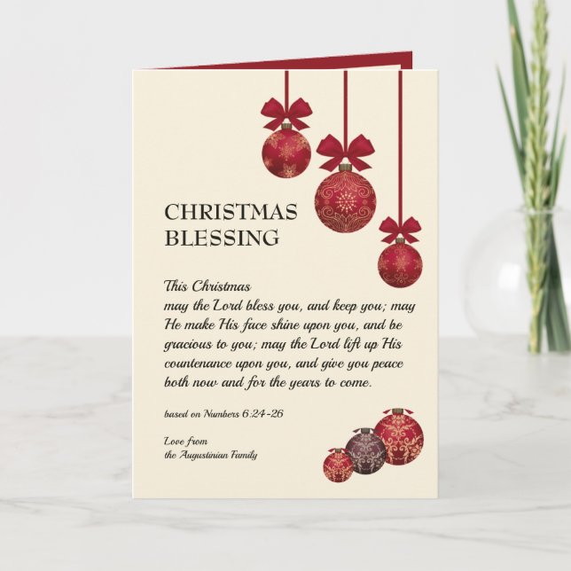 Tarjeta Festiva Navidades de BENDICIÓN de NAVIDADES personalizados (Anverso)