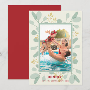 Tarjeta Festiva Navidades de Berries y Eucalyptus Foto