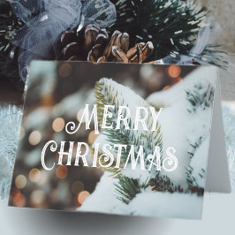 Tarjeta Festiva Navidades de bifurcación de abejas y luces de invi