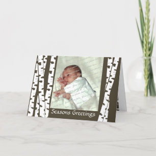 Tarjeta Festiva Navidades de Birch Trees saludan