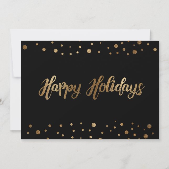 Tarjeta Festiva Navidades de Black Gold Happy Holidays Company (Anverso)